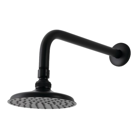 Kingston Brass K135A0CK 5-1/4-Inch Shower Head with Shower Arm, Matte Black K135A0CK